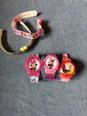 Disney Kids Character Digital Watch Set in Pink and Purple